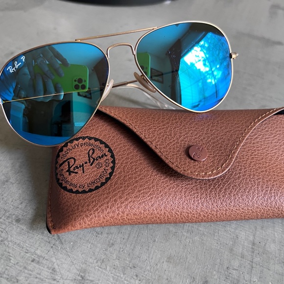 Ray-Ban Accessories - Ray-Ban Flash Blue Polarized Aviators